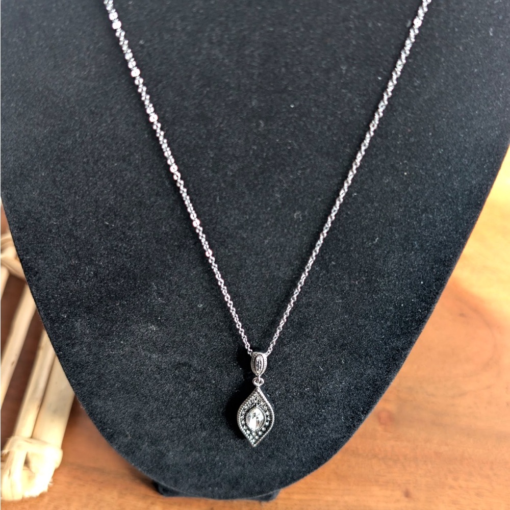Caroline Néron ~ Silver gemstone Drop Necklace